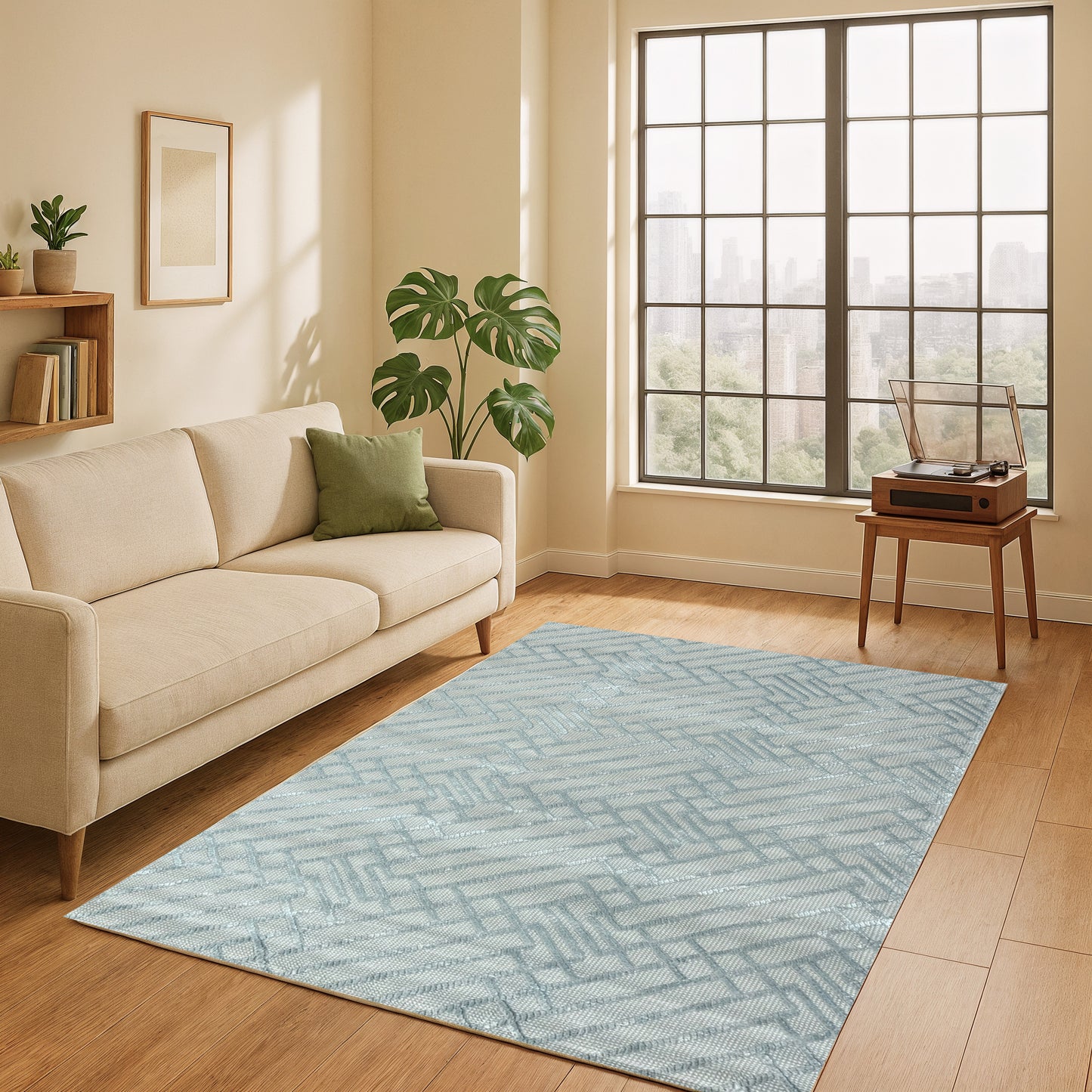 Delhi Miral Blue Area Carpet