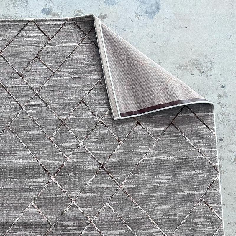 Alin Karo Line Grey Area Carpet