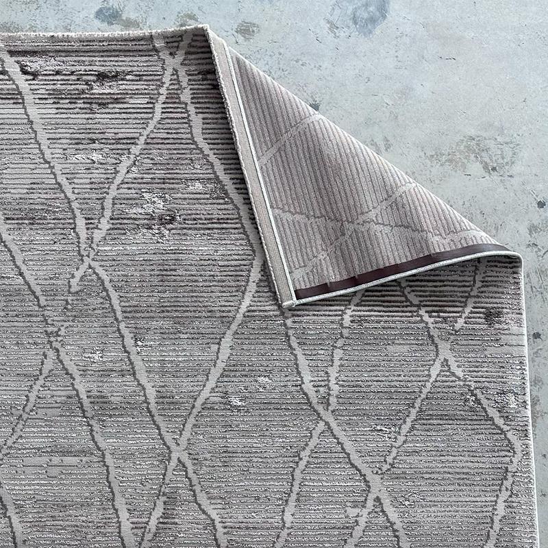 Alin Thick Line Grey Area Carpet