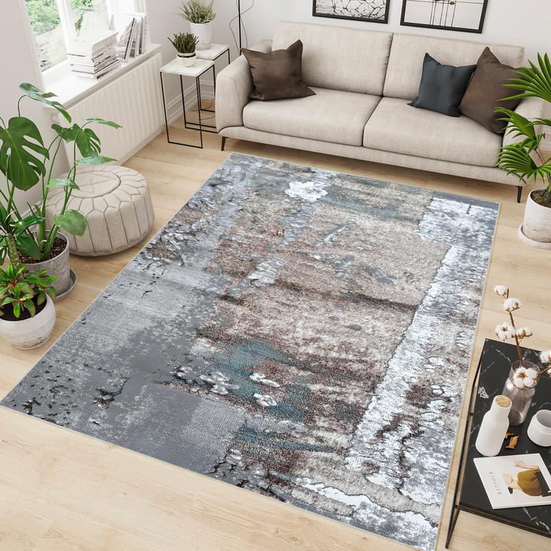 Artist Beige Abstract Area Carpet