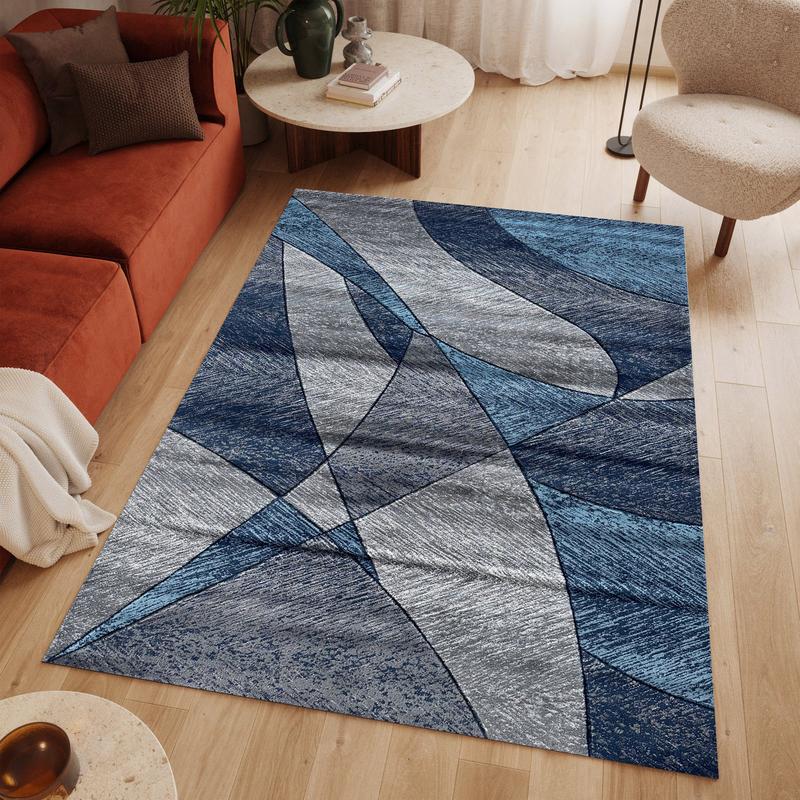 Moyo Blue Dream Line Area Carpet