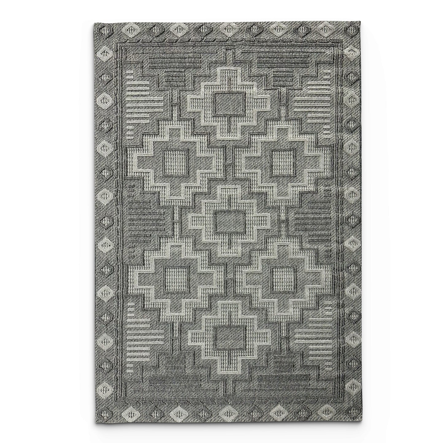 Jute Charcoal Maze Carpet