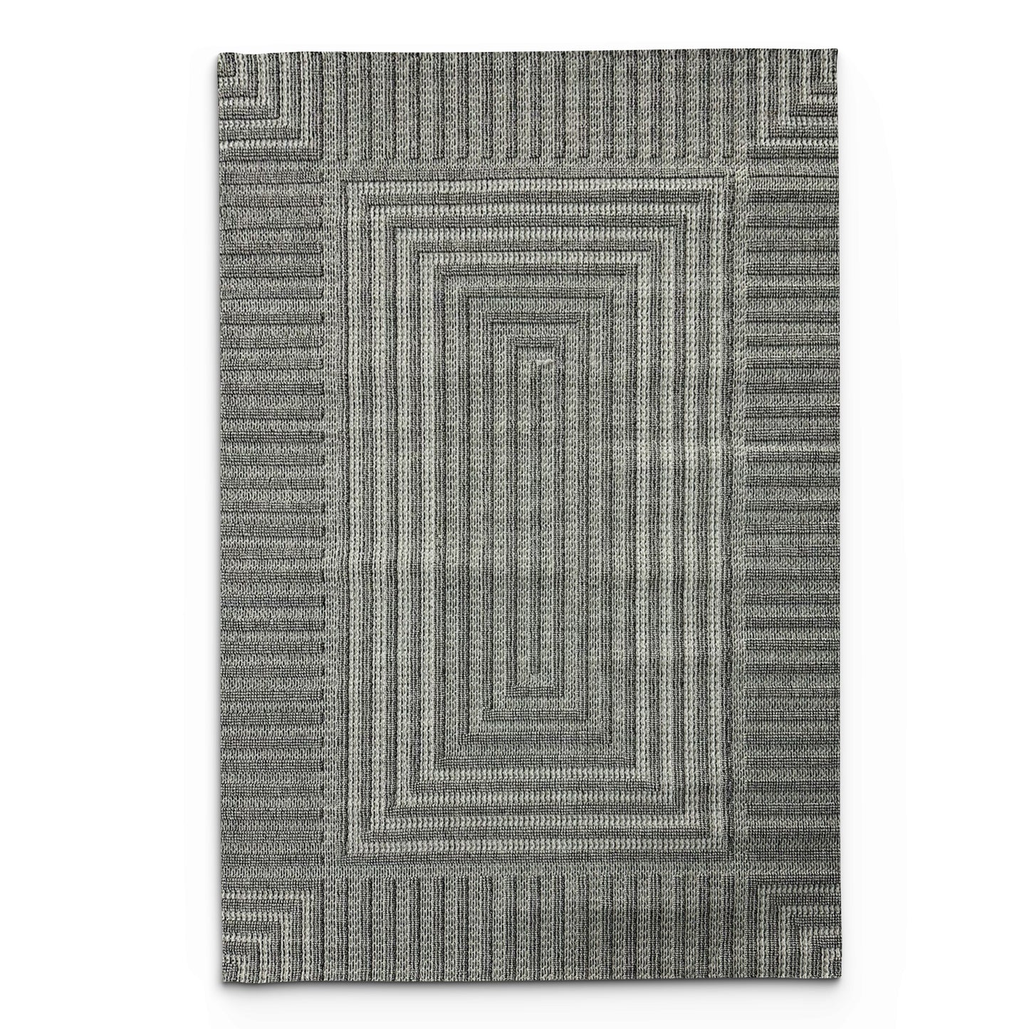 Jute Silver Labyrinth Carpet