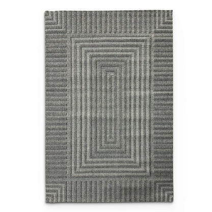 Jute Silver Labyrinth Carpet