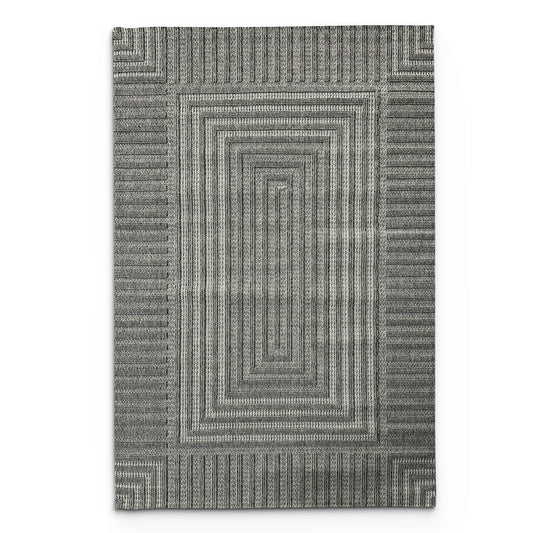 Jute Silver Labyrinth Carpet