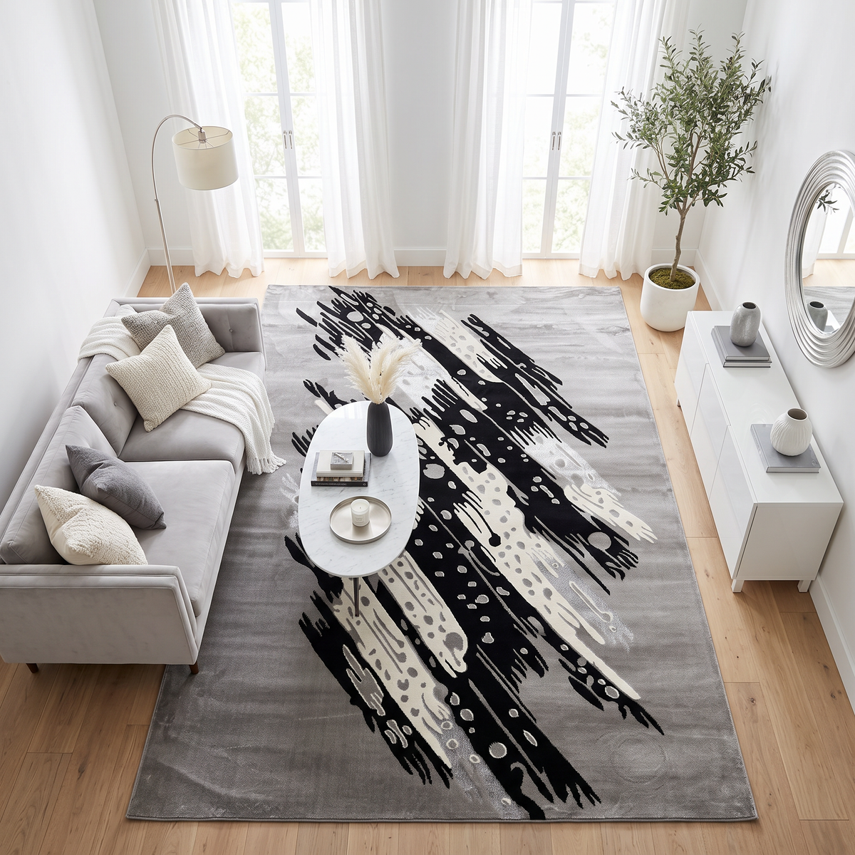 Rose Brushstroke Storm Carpet