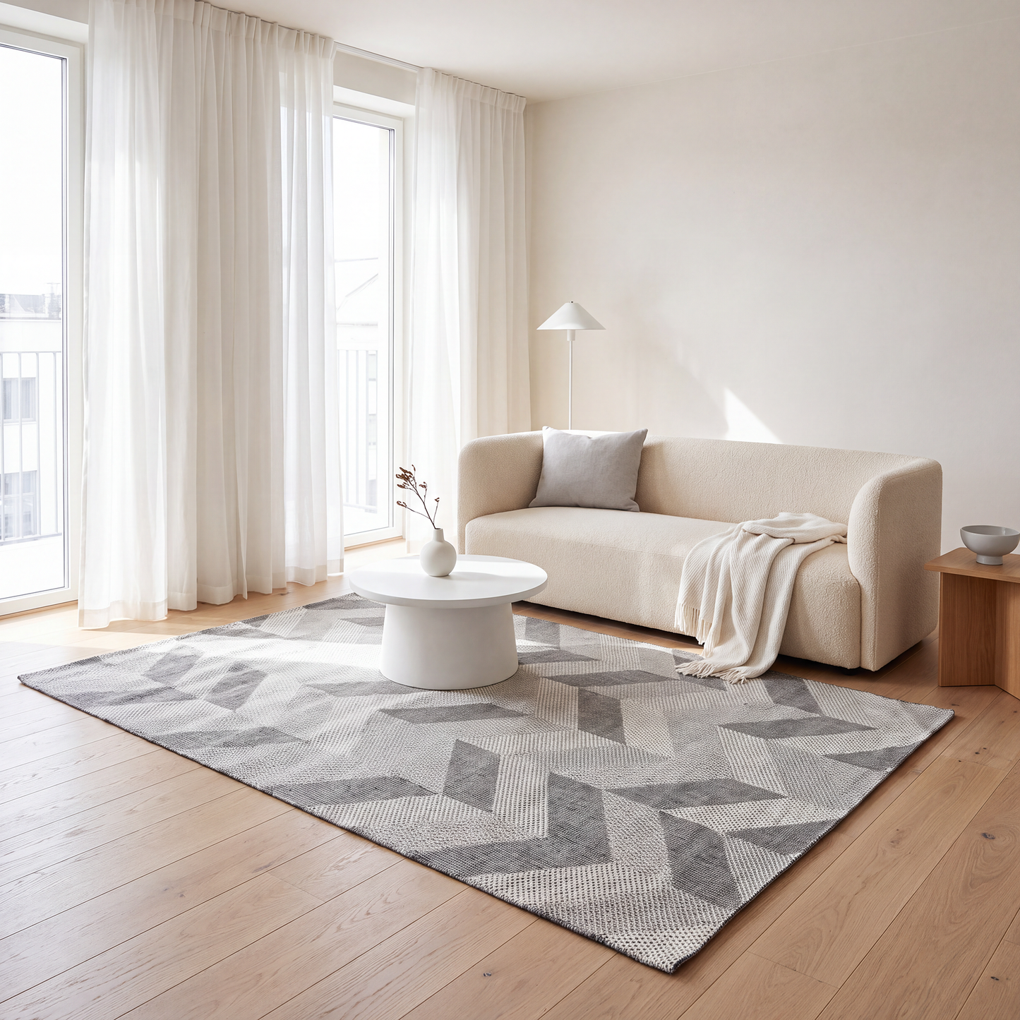 Jute Chevron Illusion Carpet