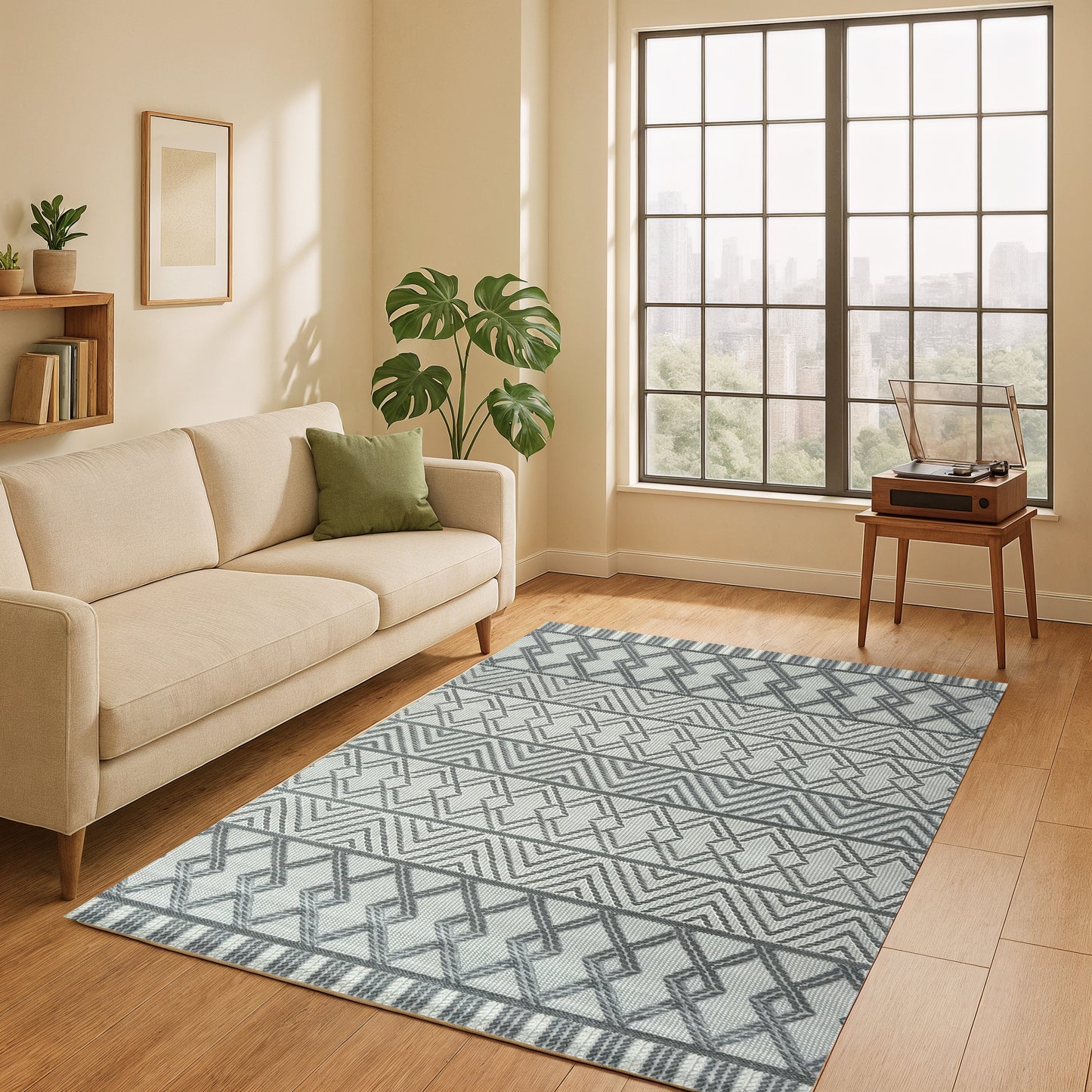 Delhi Zunel Grey Area Carpet
