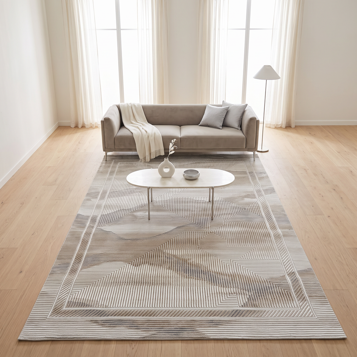 Nova Silver Maze Carpet