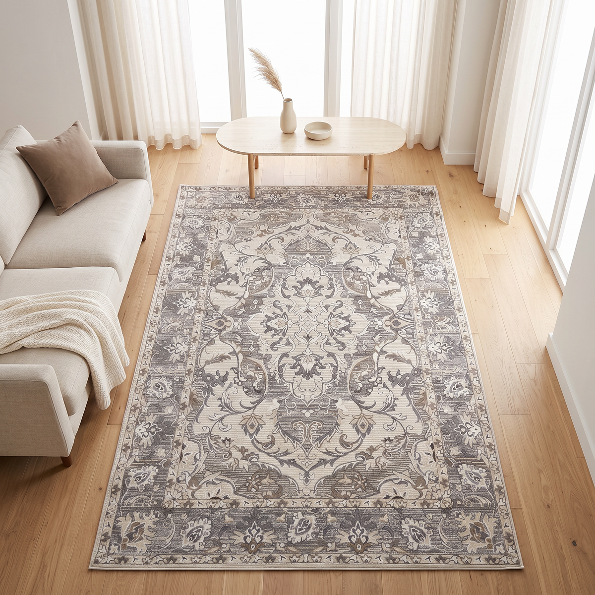 Boutique Silver Arabesque Carpet