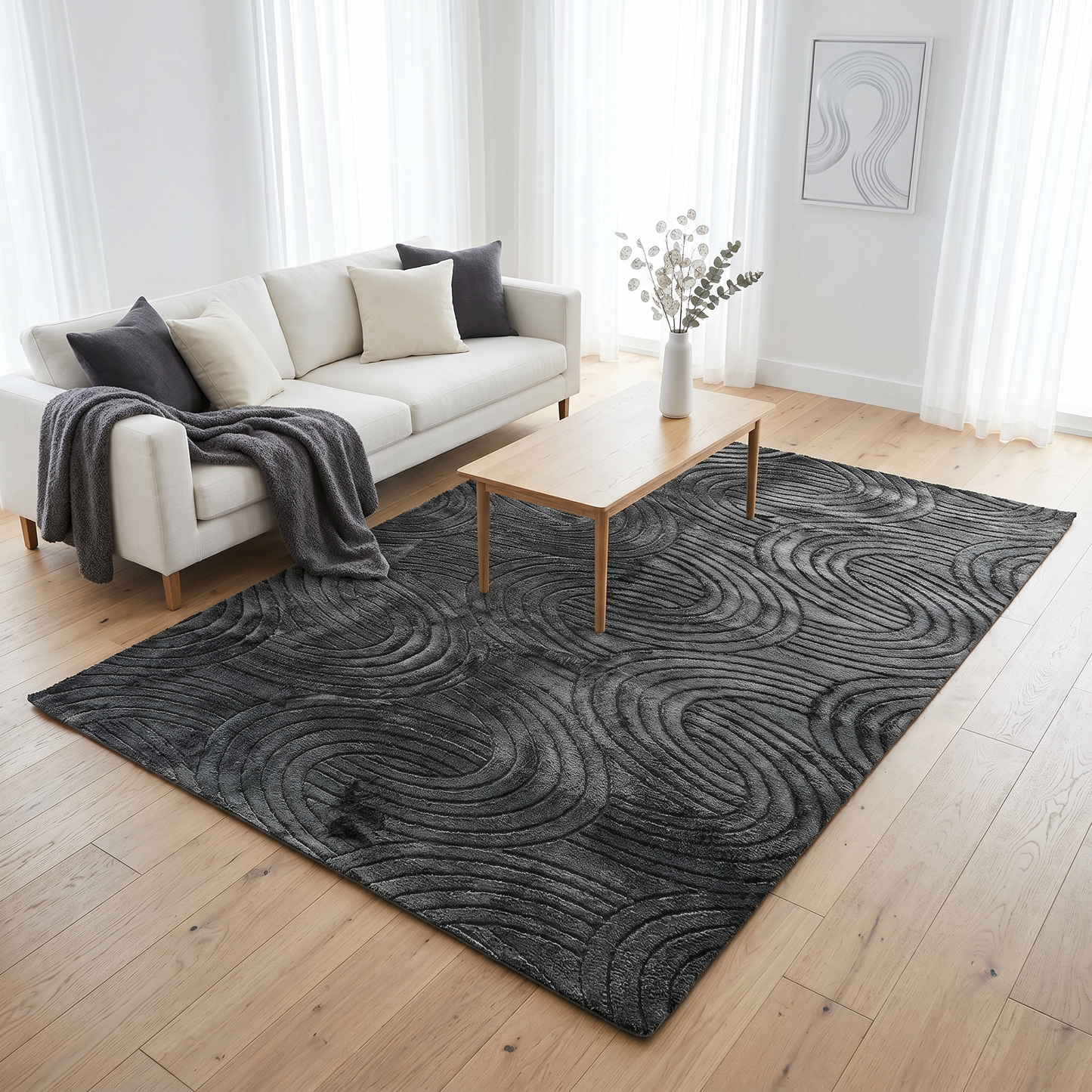 Antislip Charcoal Grey Carpet