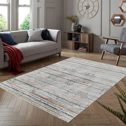 Rainbow Caelun Cream Grey Carpet