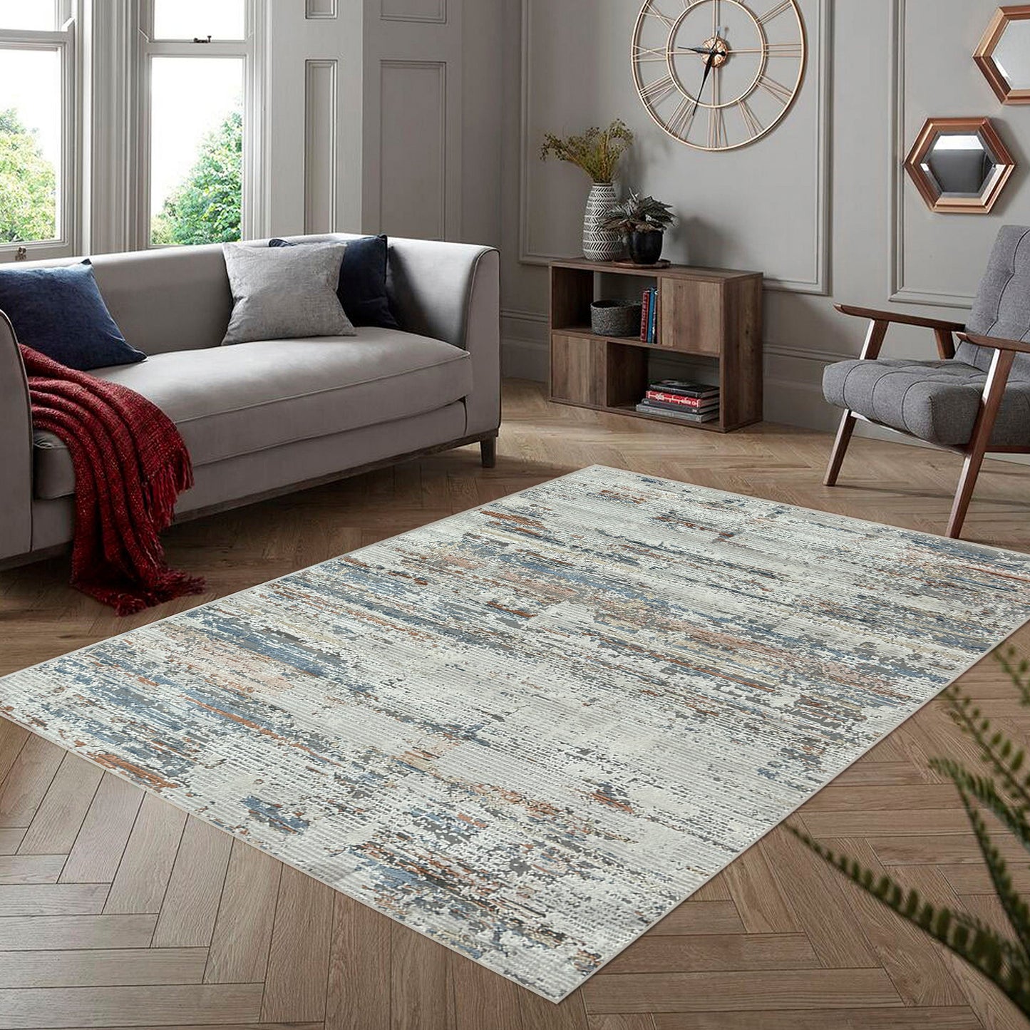 Rainbow Zorya Cream Grey Carpet