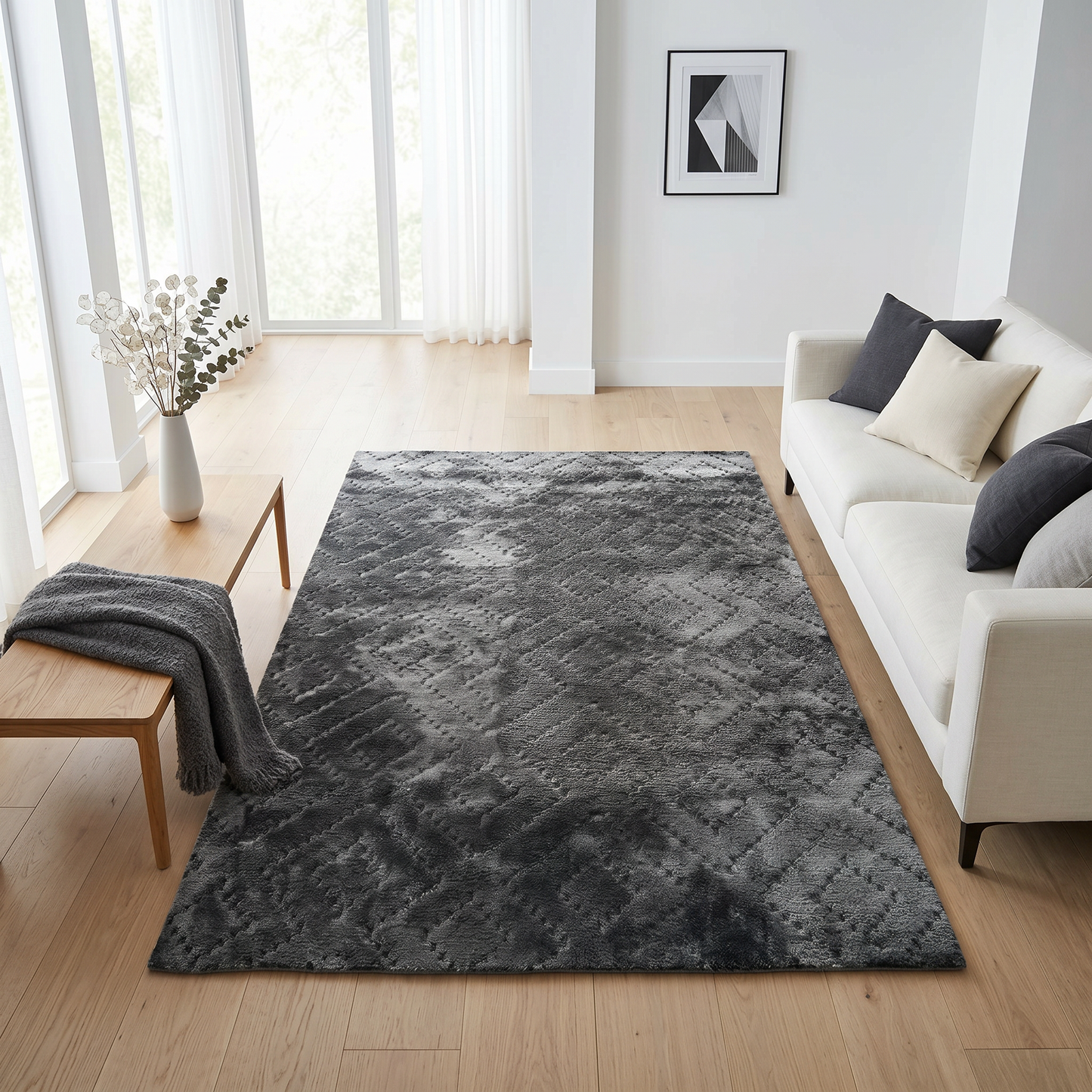 Antislip Charcoal Greys Carpet