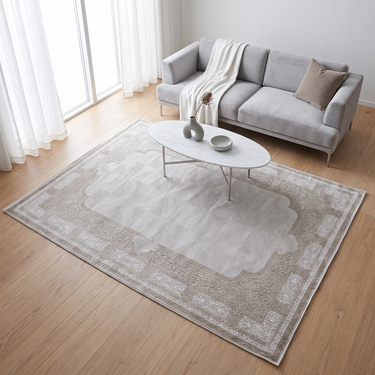 Nova Grey Medallion Carpet