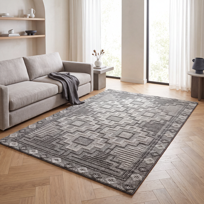 Jute Charcoal Maze Carpet