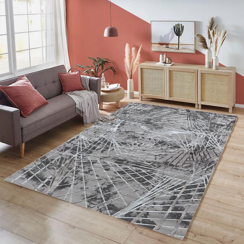 Alin Abstract Silver Area Carpet