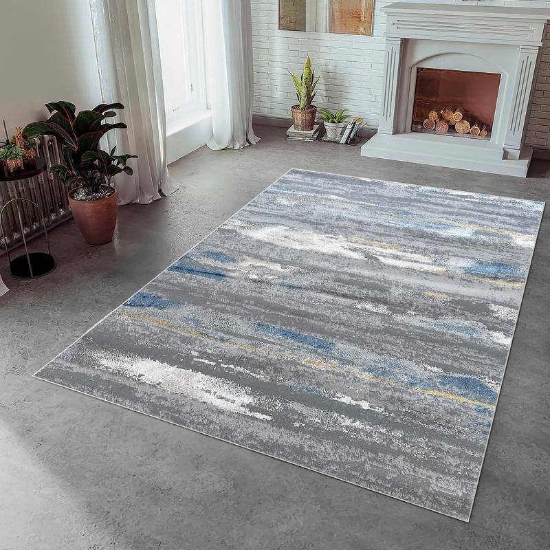 Ikon Abstract Blue Area Carpet