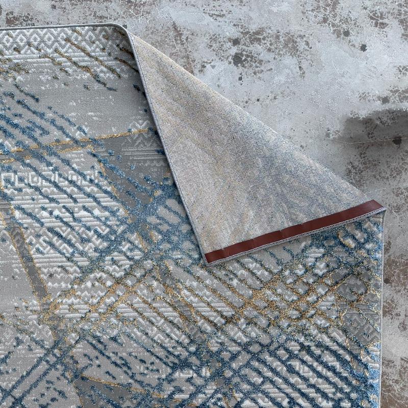 Ikon Blue Track Abstract Area Carpet