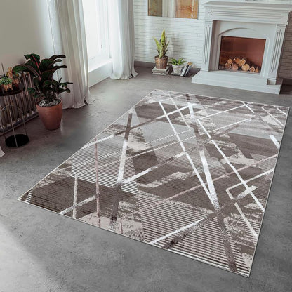 Ikon Brown Line Area Carpet