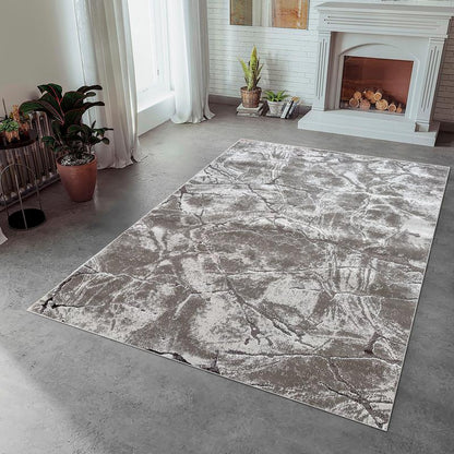 Ikon Dark Abstract Brown Area Carpet