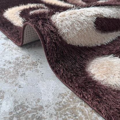 Shaggy Beige Track Area Carpet