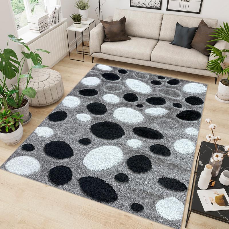 Shaggy Grey Bubble Area Carpet