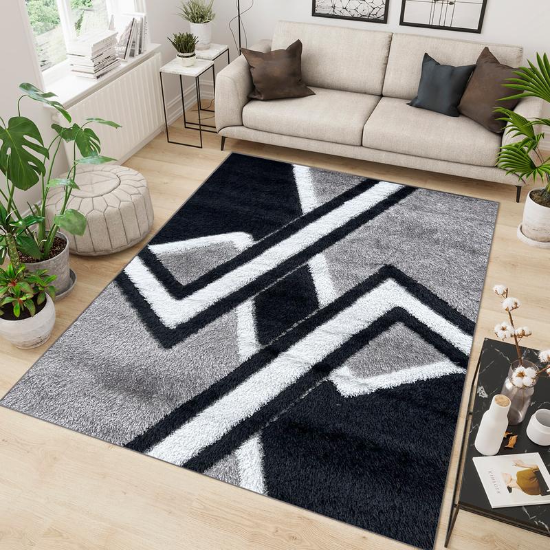 Shaggy Grey Way Area Carpet